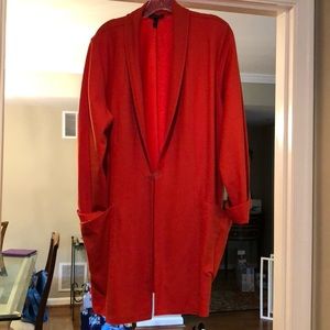 Eileen Fisher orange cardigan